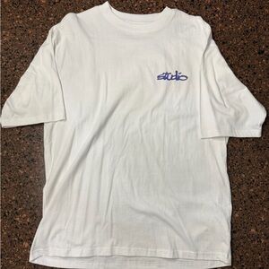 Studio White Tee with Purple Logo